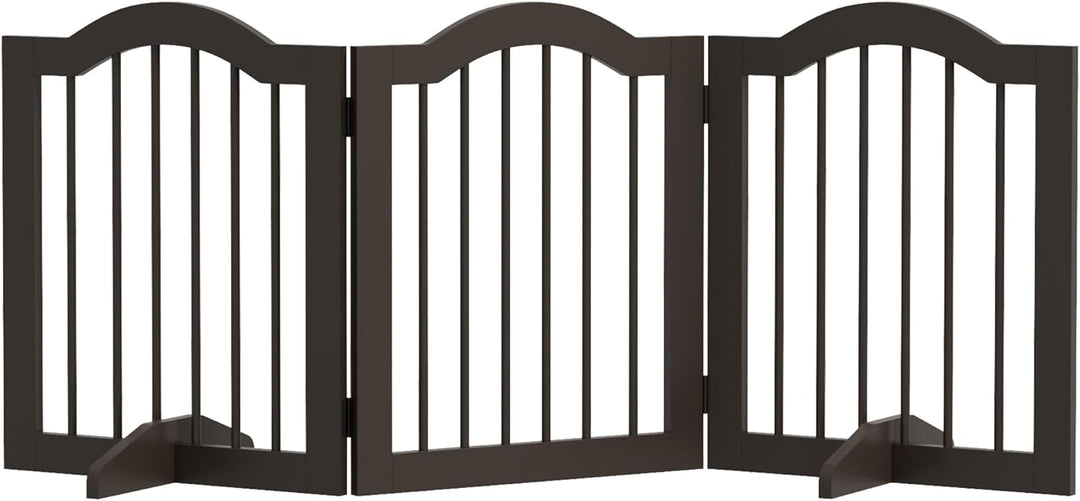 PawHut Absperrgitter Hund 3-teilig, 154,5 x 61 cm Faltbar Hundegitter mit Tür, Türschutzgitter mit 2