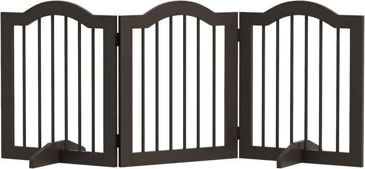 PawHut Absperrgitter Hund 3-teilig, 154,5 x 61 cm Faltbar Hundegitter mit Tür, Türschutzgitter mit 2