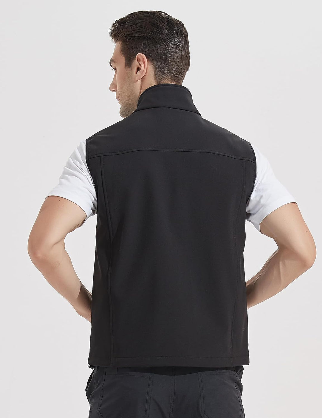 KUTOOK West Herren outdoor mit vier Taschen Softshell Ärmellose Jacke winddicht wasserdicht warm Mul