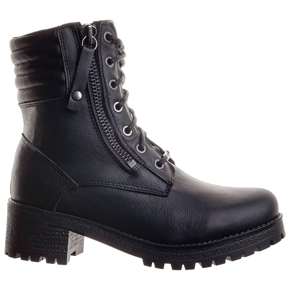 Falco Misty 2 wasserdichte Damen Motorrad Stiefel, schwarz, 40 | Wasserdicht Schwarz 40 EU, Schwarz