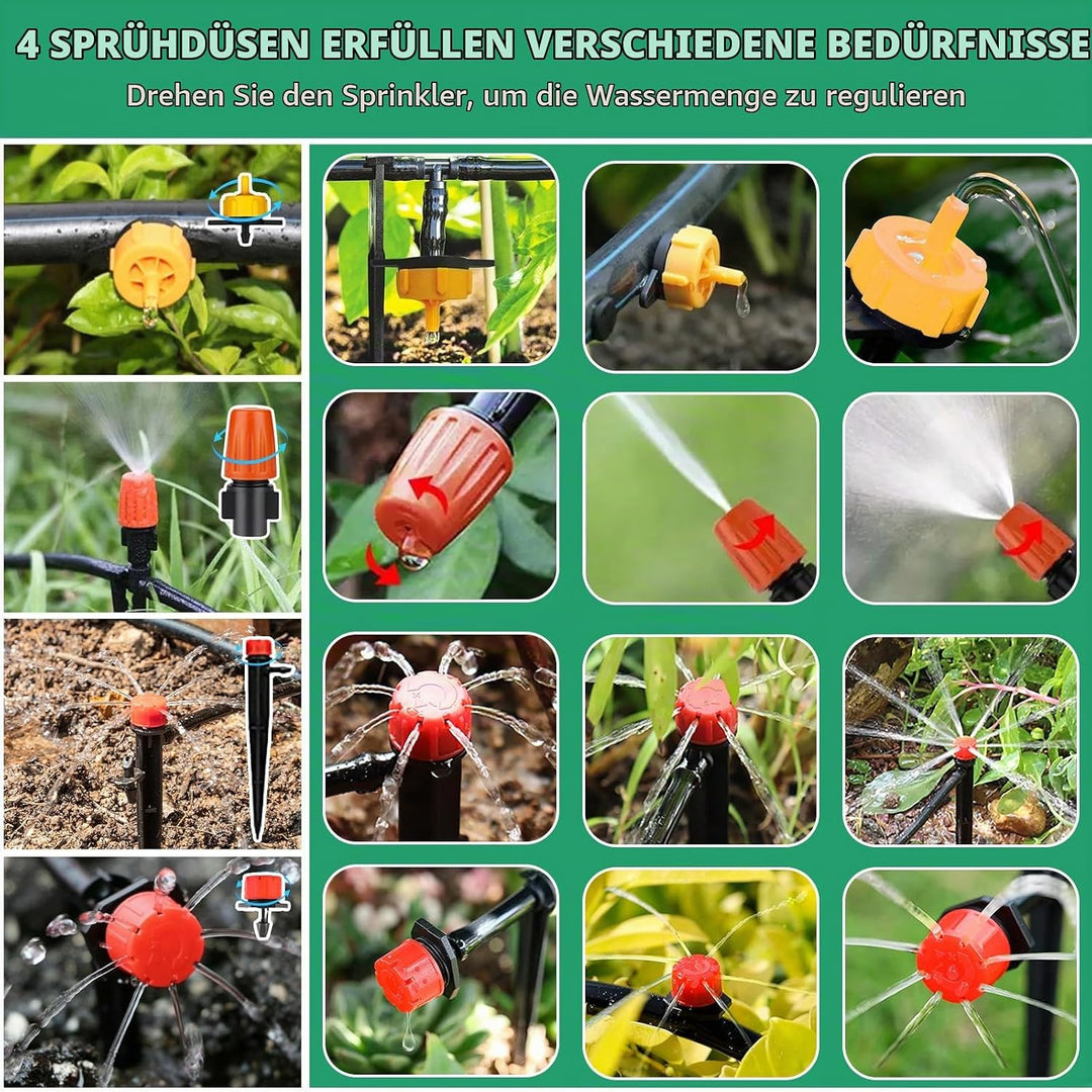 269 Stück Bewässerungssystem,40M+8M Bewässerungsrohre,DIY Gartenbewässerung,Automatische Sprinkler T