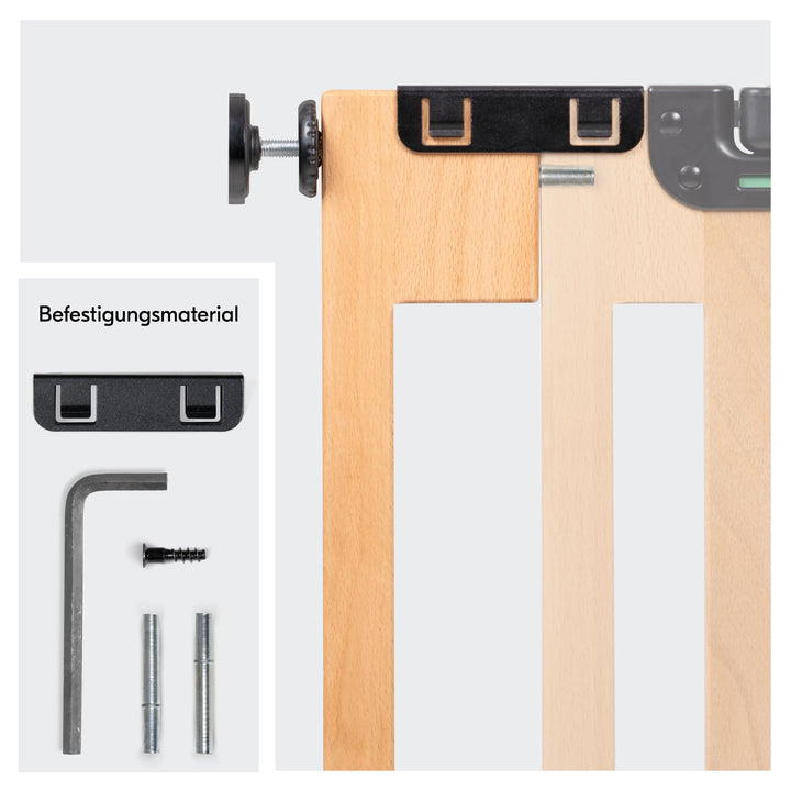 hauck 9 cm Verlängerung aus Buchenholz Kompatibel mit Clear Step Easyclose Eco Tür- & Treppenschutzg