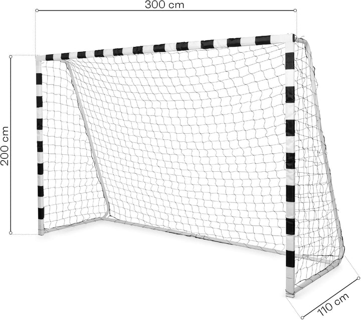 meteor Fussballtor 300 x 200 x 110 cm mit Netz - stabiles Trainingstor für Garten Vereinstraining dr