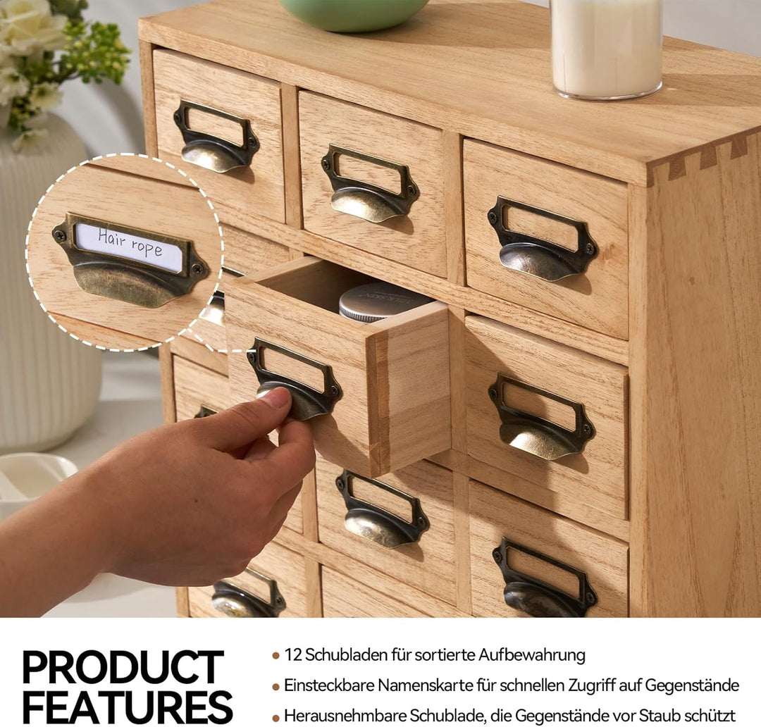 KIRIGEN Holz Schublade Organizer Desktop Storage Cabinet Box Schubladen für Home Office Desk Organis