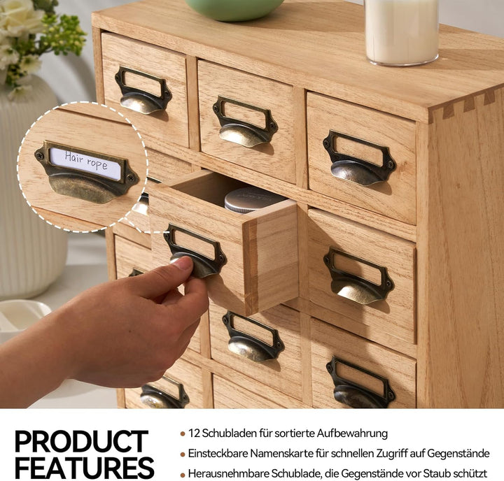 KIRIGEN Holz Schublade Organizer Desktop Storage Cabinet Box Schubladen für Home Office Desk Organis