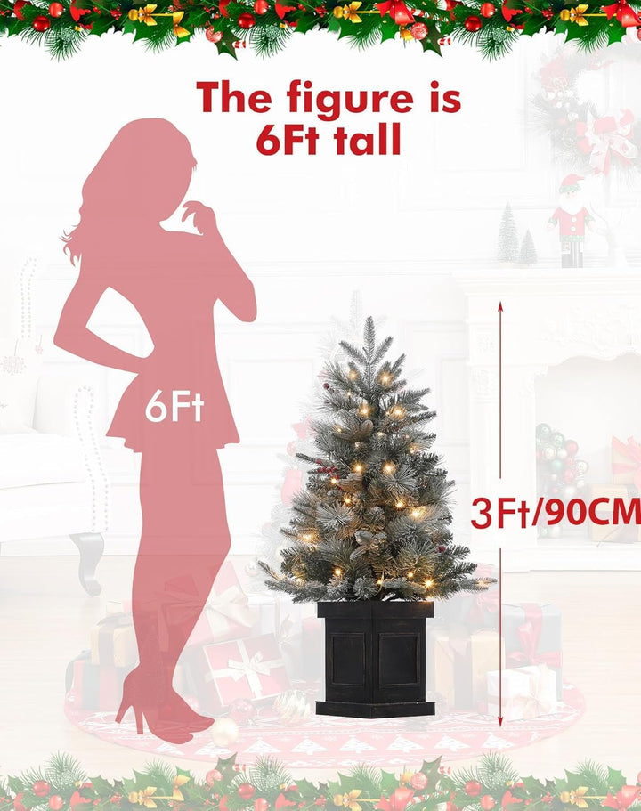 90cm Premium Weihnachtsbaum Künstlich mit 78 Warmweiss LEDs - Batteriebetrieben Künstlicher Weihnach