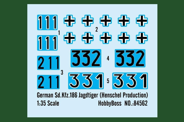 HobbyBoss 84562 1/35 Sd.Kfz.186 Jagdtiger, Henschel Modellbausatz, Mehrfarbig