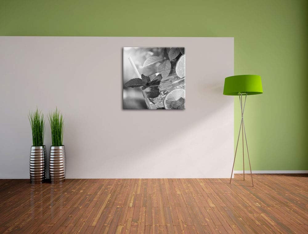 Pixxprint Erfrischender Mojito Cocktail als Leinwandbild | Grösse: 70x70 cm | Wandbild | Kunstdruck