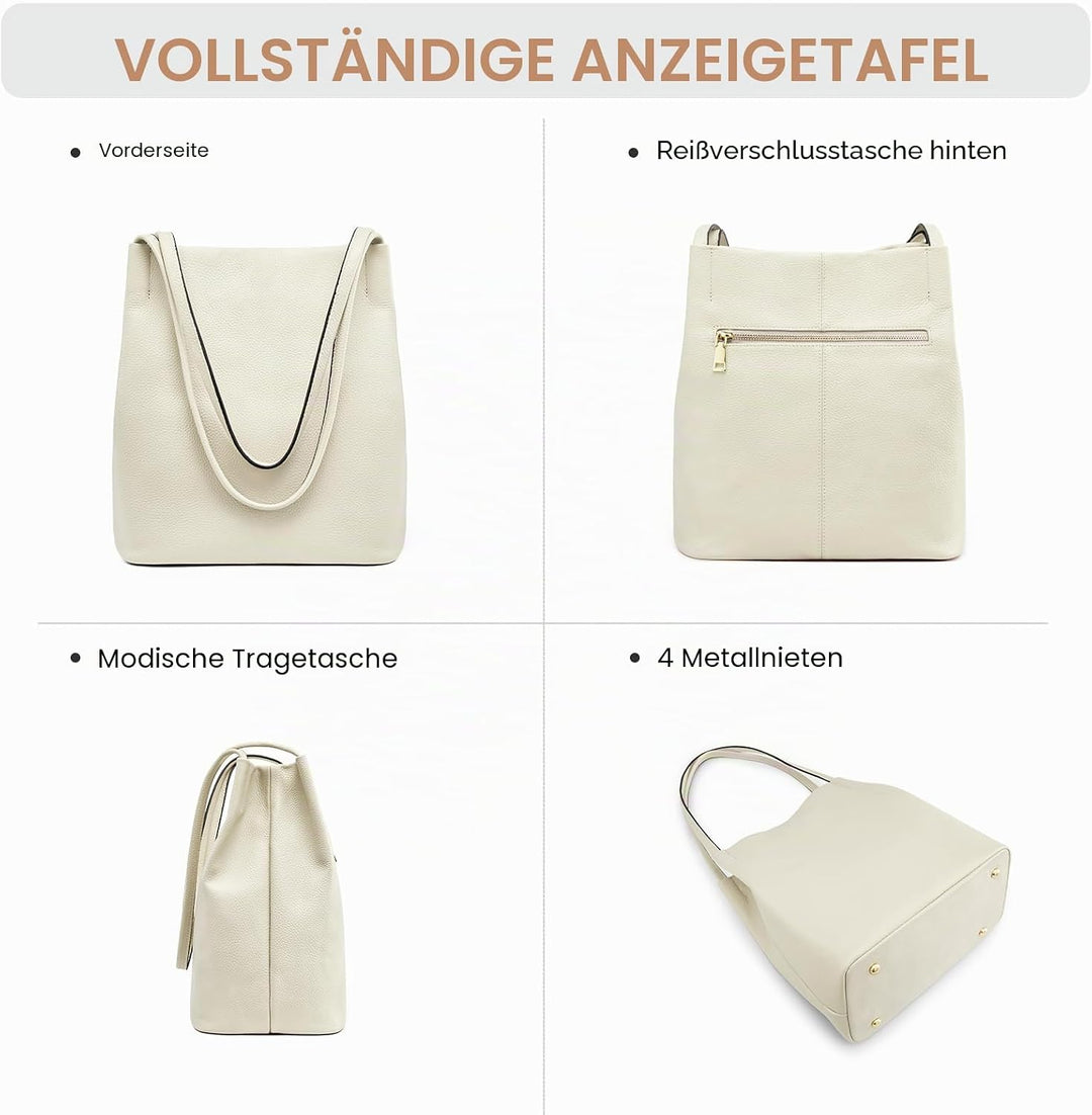 Kattee Damen Handtaschen und Tragetaschen aus weichem Echtleder Schultertasche mit magnetischem Druc
