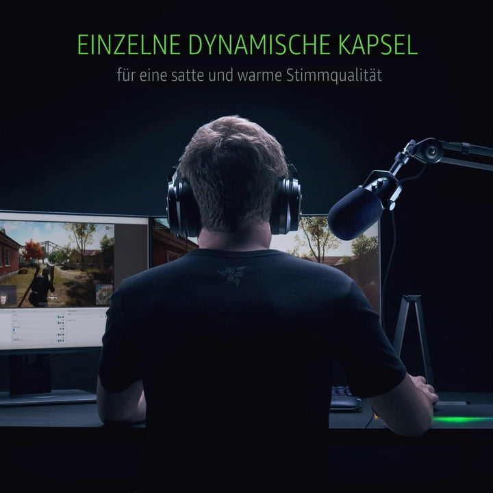 Razer Seiren Elite - USB Kondensator-Mikrofon für Streaming (Kompakt mit integriertem Schockdämpfer,