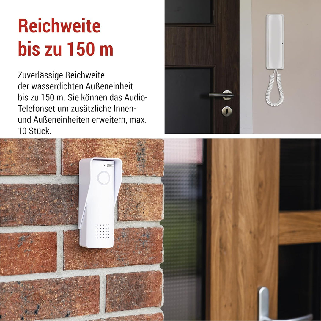 EMOS - Audio-Türsprechanlage Set, Wireless - drahtlose Verbindung, Elegantes Design - Audio-Kit/Gege