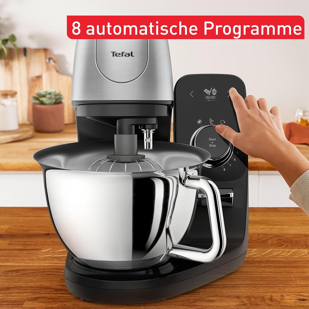 Tefal Coach Küchenmaschine, 1200 W, 8 Auto-Programme, inkl. Back-Zubehör und App, personalisiertes E