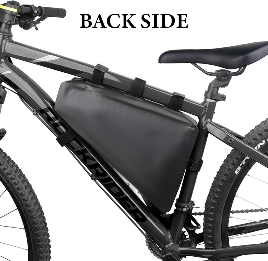 Triangle Bike Full Frame Bag, PVC Waterproof Cycling Bicycle Under Top Tube Handlebar Saddle Bag for