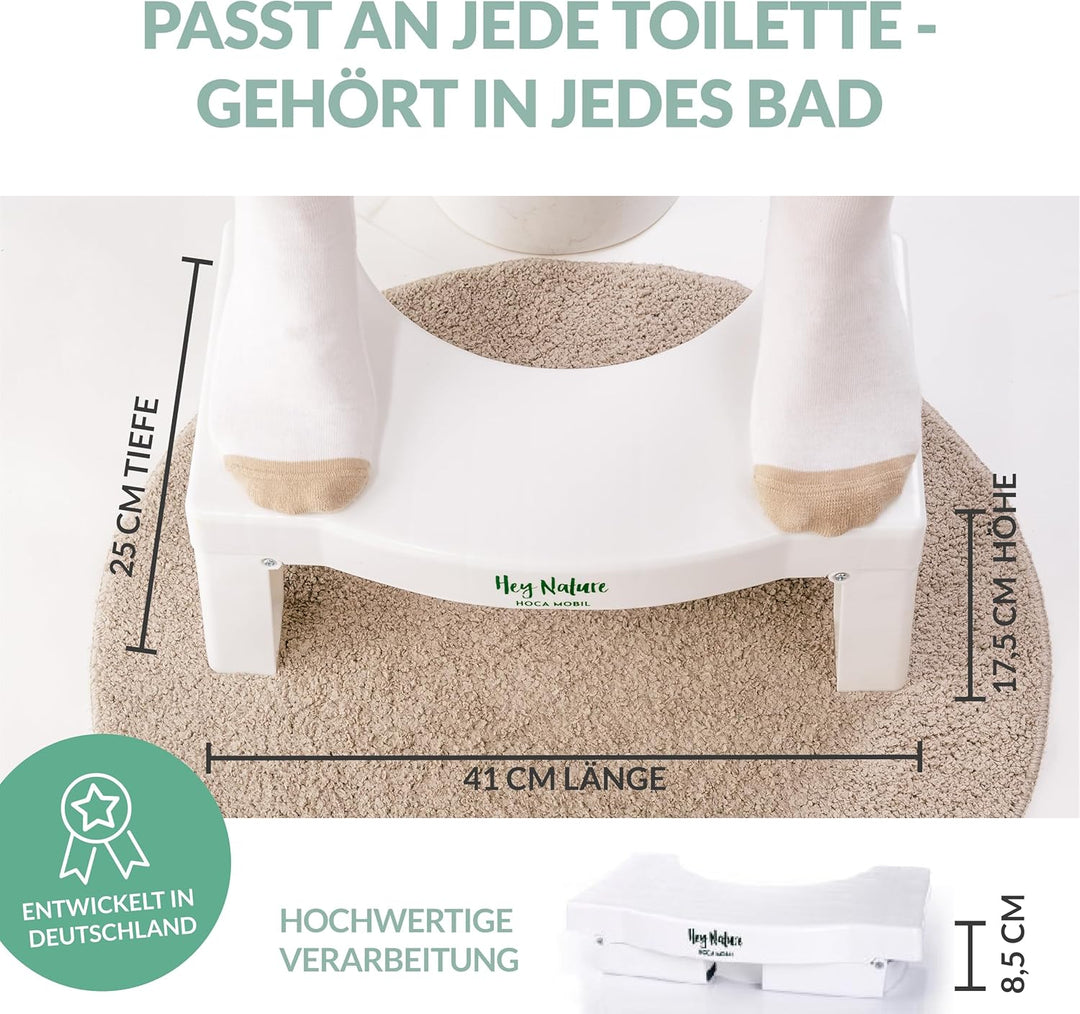 HOCA Mobil Toilettenhocker klappbar gegen Hämorrhoiden, Verstopfung, Reizdarm – Immunsystem stärken