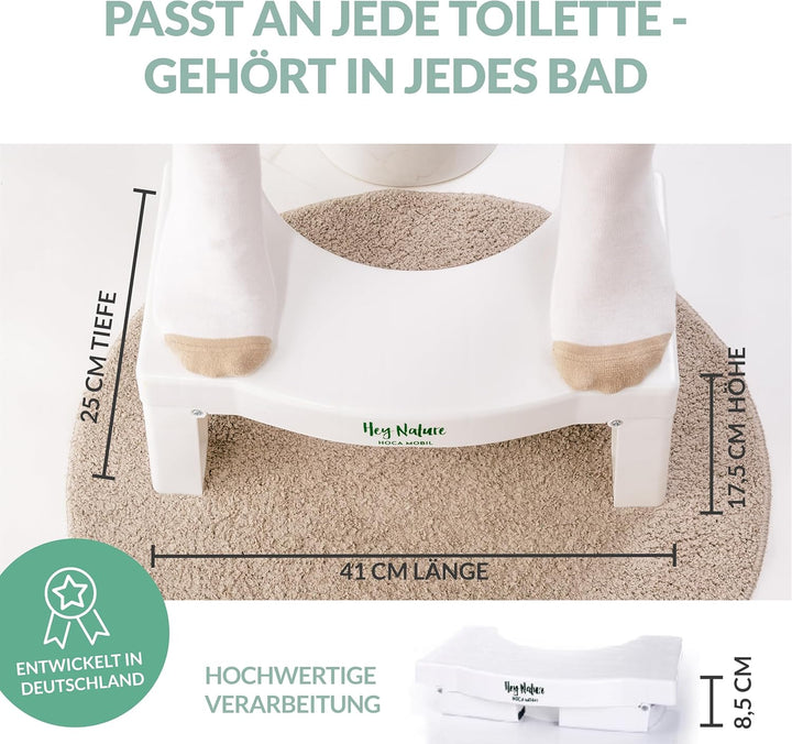 HOCA Mobil Toilettenhocker klappbar gegen Hämorrhoiden, Verstopfung, Reizdarm – Immunsystem stärken