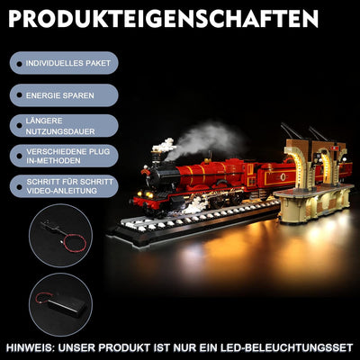 BrickBling Led Licht Set für Lego 76405 Hogwarts Express, Led Beleuchtungs Set für Hogwarts Express,