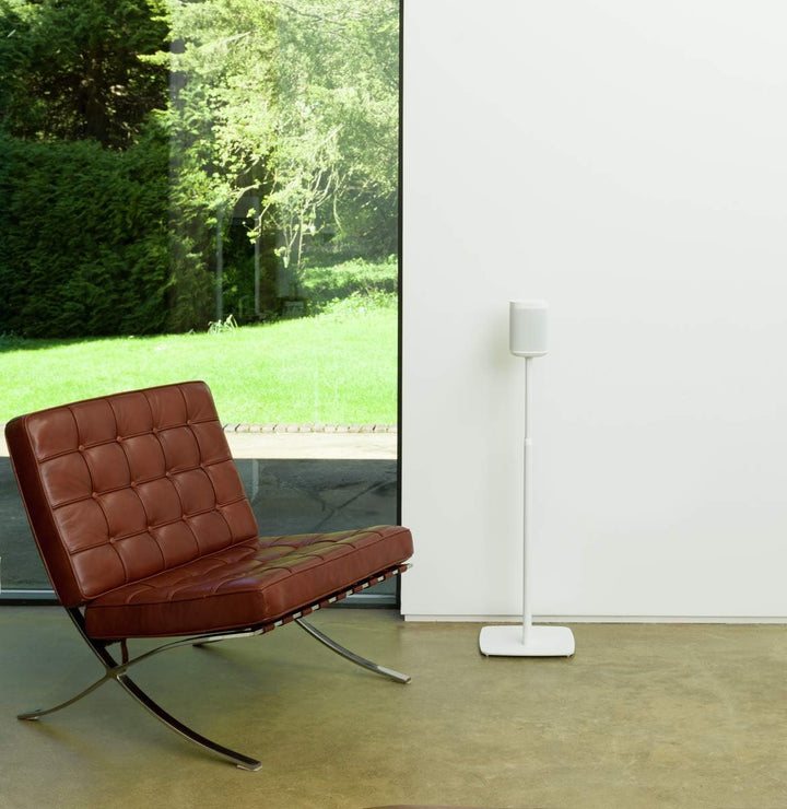 Flexson Verstellbare Bodenständer für Sonos One, One SL und Play:1 - Weiss (Paar) Weiss Single, Weis