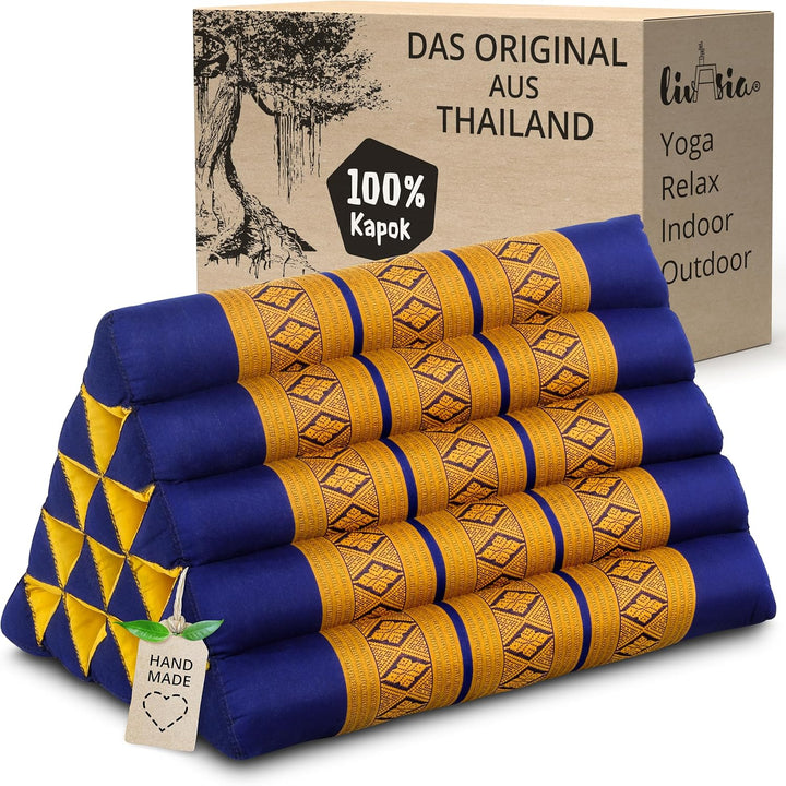 livasia Rückenstützkissen extrahoch, Dreieckskissen für Garten und Balkon, Keilkissen mit Kapok, Lag