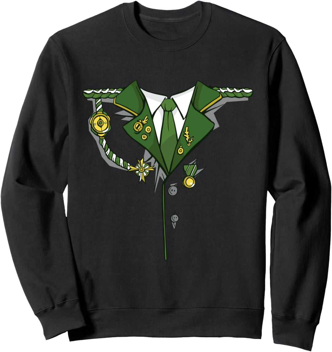 Grüne Medaillen Soldat Kostüm Lustiges Halloween Sweatshirt