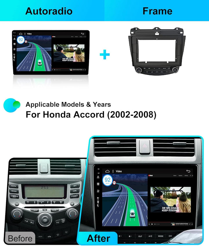 Android 15 Autoradio für Honda Accord 7th (2002-2007) - 2G+64G - Eingebaut Carplay/Android Auto - Rü