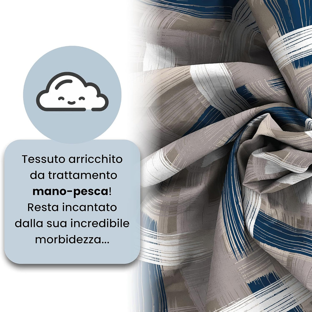 Fantasy Italian Bed Linen Bettbezug, Doppelte, Mikrofaser, Pinselstrichen Pennellate Doppelte, Penne