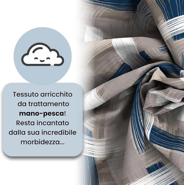 Fantasy Italian Bed Linen Bettbezug, Doppelte, Mikrofaser, Pinselstrichen Pennellate Doppelte, Penne