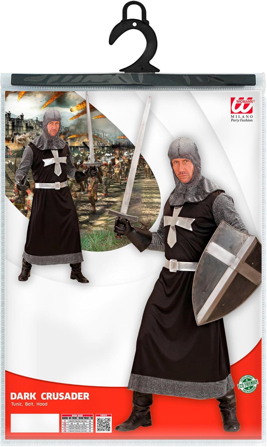 WIDMANN 57321 COSTUME CAVALIERE TEMPLARE S NERO #5732, S