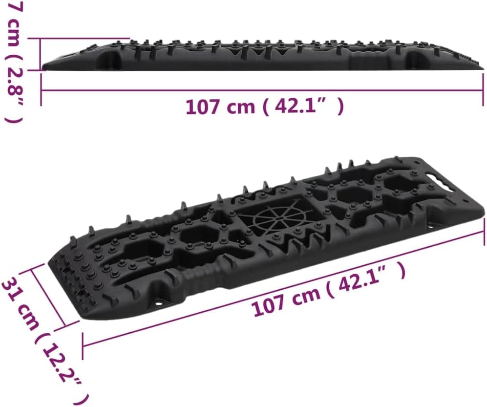 vidaXL Traktionsmatte 2 STK., Sandbleche Offroad, Anfahrhilfe Wohnmobil Recovery Board, Tracktionshi