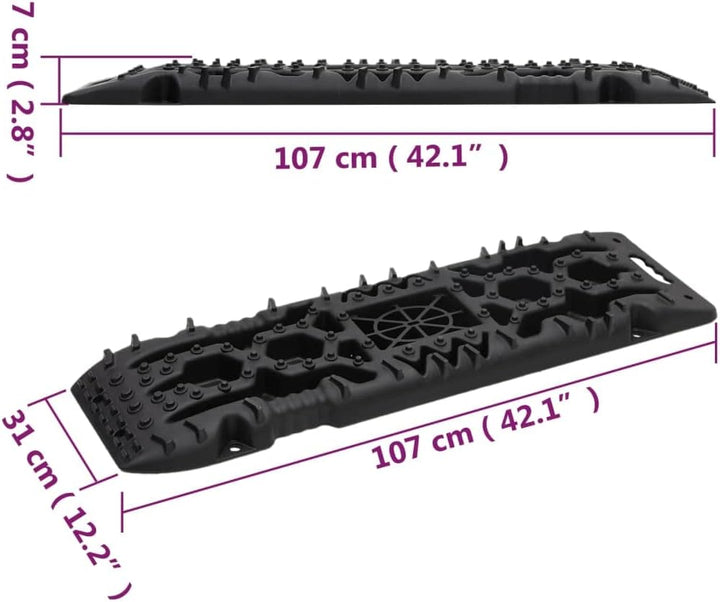 vidaXL Traktionsmatte 2 STK., Sandbleche Offroad, Anfahrhilfe Wohnmobil Recovery Board, Tracktionshi