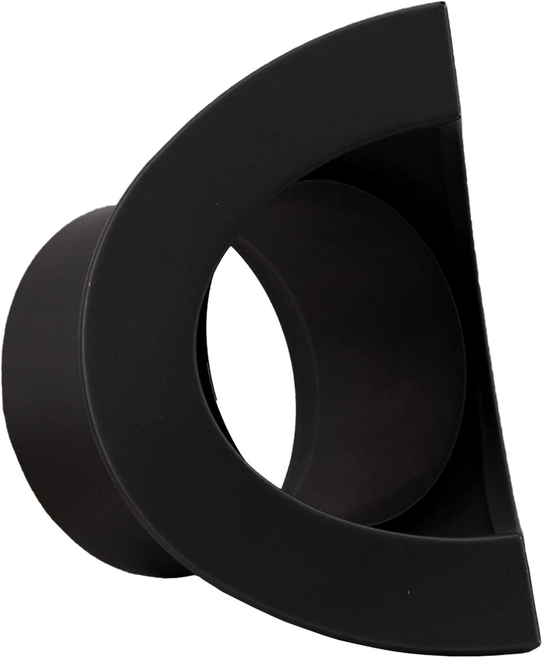 LANZZAS Ofenrohr Wand-Rosette für Aussenecke mit 50 mm Rand, Farbe: schwarz-metallic (im Durchmesser