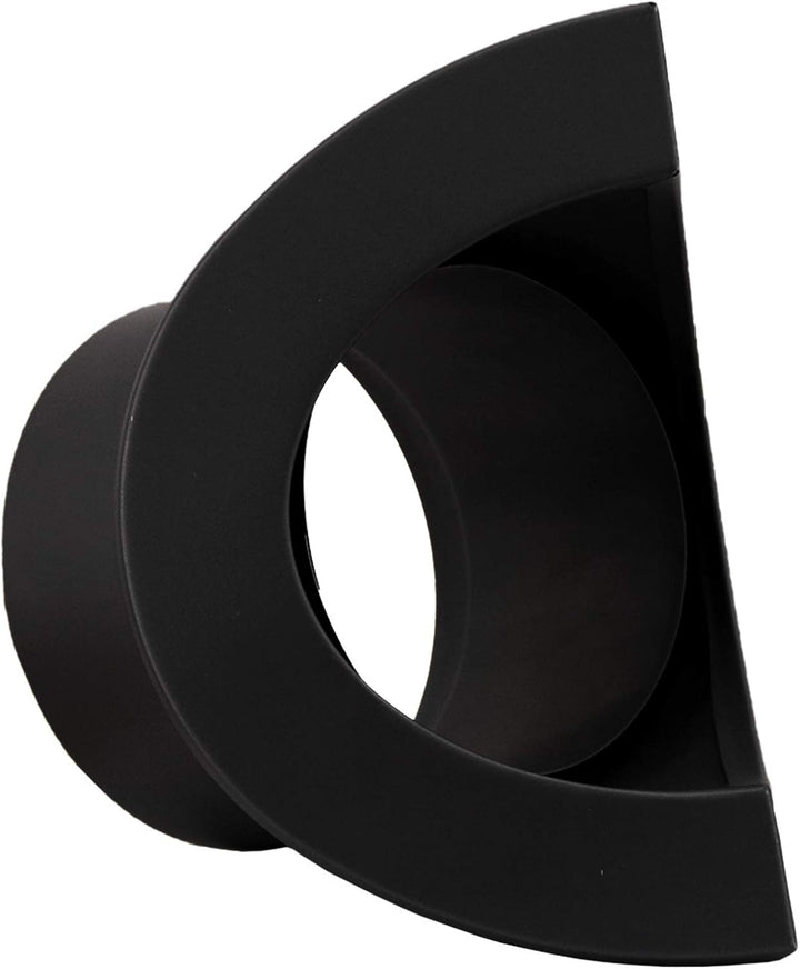 LANZZAS Ofenrohr Wand-Rosette für Aussenecke mit 50 mm Rand, Farbe: schwarz-metallic (im Durchmesser