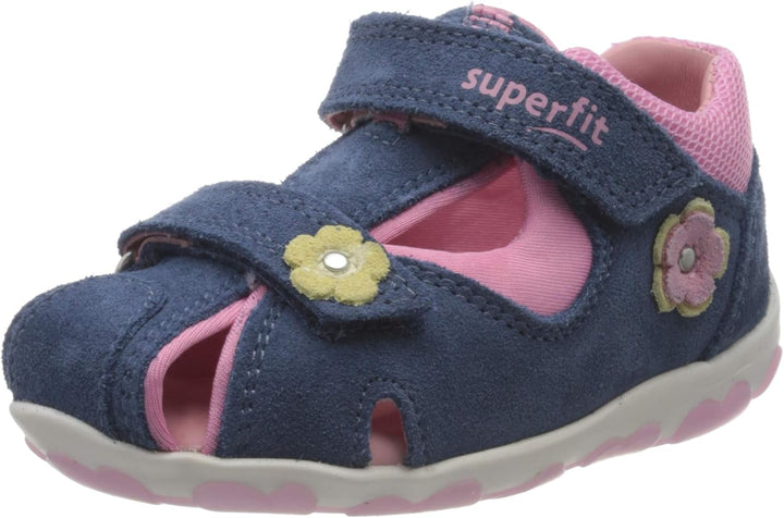 Superfit Baby Mädchen Fanni Sandalen 21 EU Blau Rosa 8000, 21 EU Blau Rosa 8000