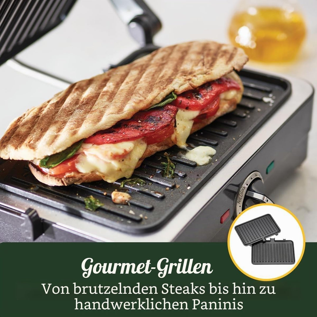 Cuisinart GRSM4U 2-in-1 Grill- und Sandwich-Maker, antihaftbeschichtet, abnehmbare Platten, Mitterna