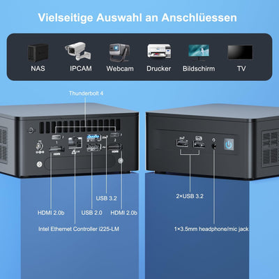 Intel NUC 12 Pro Mini PC Core i7-1260P|12 Kerne 16 Threads Mini Desktop Computer Iris Xe Grafik|32GB