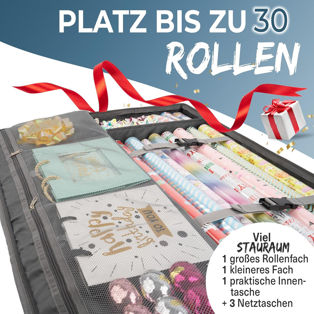 neVaxx® -Premium Aufbewahrungstasche für Geschenkpapier-wasserdichtes 600D Oxford-Geschenkpapier auf