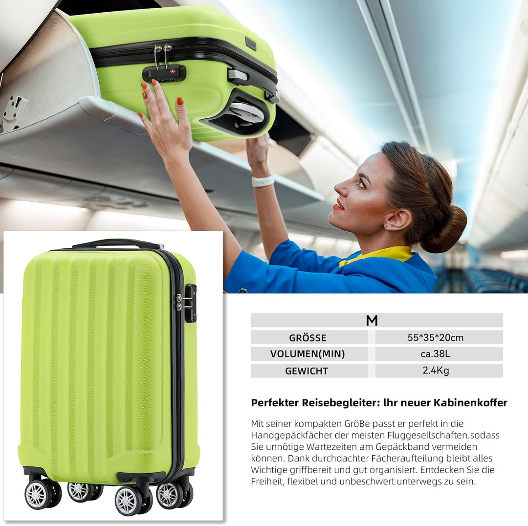 BEIBYE Reisekoffer Set 2080 – Trolley Koffer XL L M – TSA-Schloss, Zwillingsrollen, Hartschale, Hand