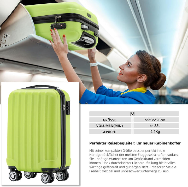 BEIBYE Reisekoffer Set 2080 – Trolley Koffer XL L M – TSA-Schloss, Zwillingsrollen, Hartschale, Hand