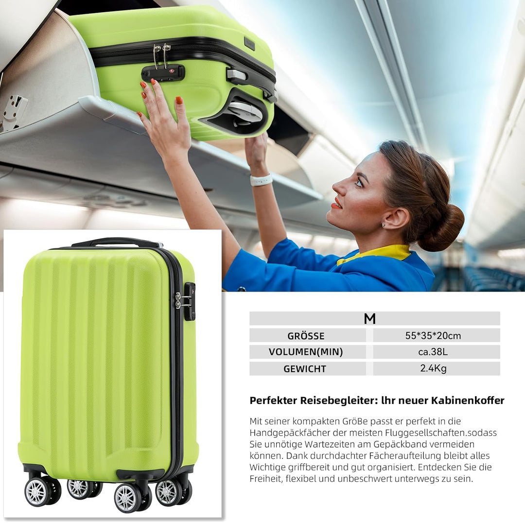BEIBYE Reisekoffer Set 2080 – Trolley Koffer XL L M – TSA-Schloss, Zwillingsrollen, Hartschale, Hand