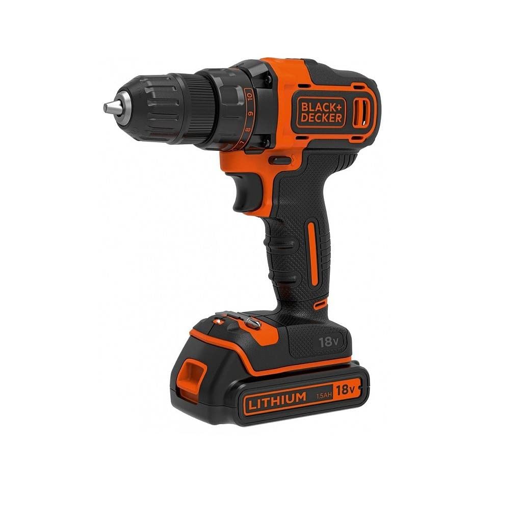 BLACK+DECKER 18V 2G Bohrschrauber, 2 Gänge, 11-Positions-Kupplung, 40Nm Drehmoment, 2x 1,5Ah Akkus,