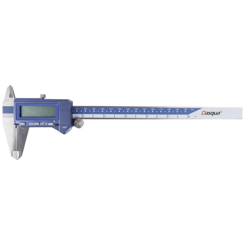 Dasqua 2015-2410 DIN EN 862, Ölbeständiger IP67-Digitalmessschieber Messbereich (max.): 200 mm Edels