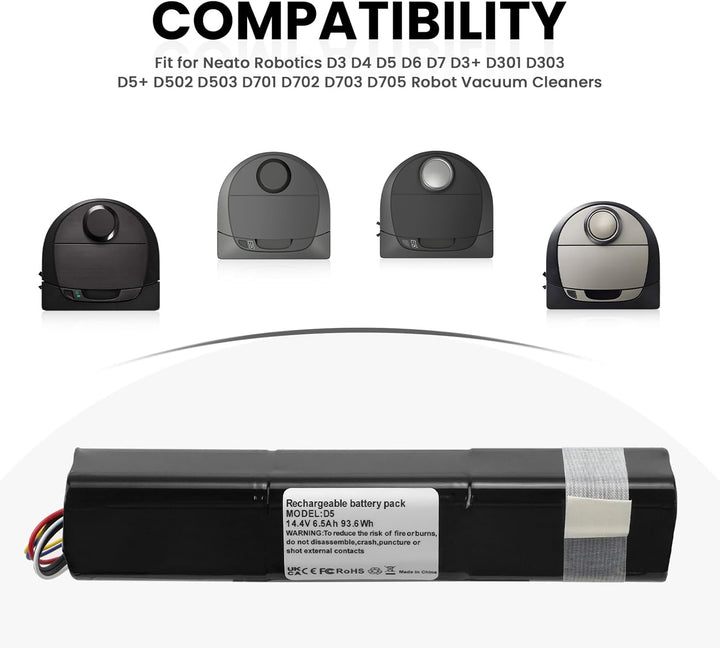 ANTIEE Vacuum Cleaners 205-0011 Akku Kompatibel mit Neato Botvac D3, D5, D3+, D301, D303, D4, D5+, D