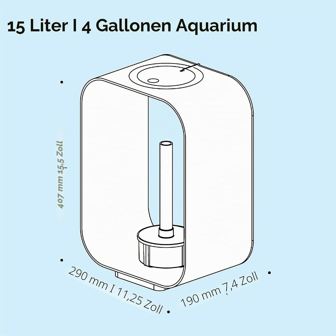 biOrb 72047 LIFE 15 LED transparent - dekoratives 15 Liter Aquarium Komplett-Set mit Filtersystem, L