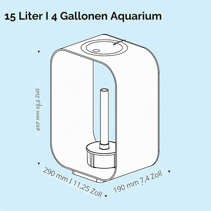 biOrb 72047 LIFE 15 LED transparent - dekoratives 15 Liter Aquarium Komplett-Set mit Filtersystem, L