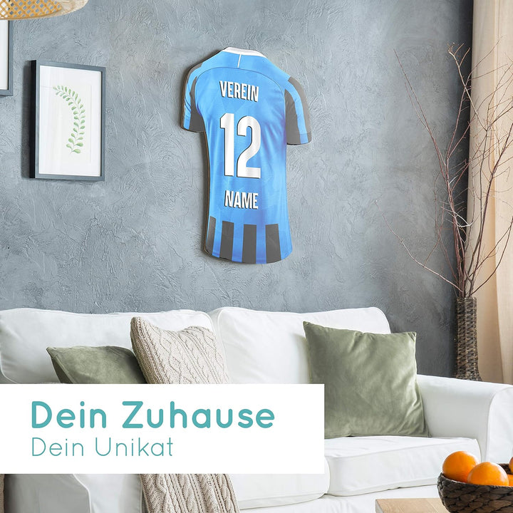 Elbeffekt Trikotlampe für Mailänder Fans aus Holz - personalisierbares Geschenk - schenke Dein indiv