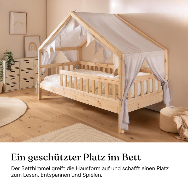 Ehrenkind® Betthimmel Set 120x200 cm für Panorama Hausbett Lille, Jade Jade H420 x B120 cm (1er Pack