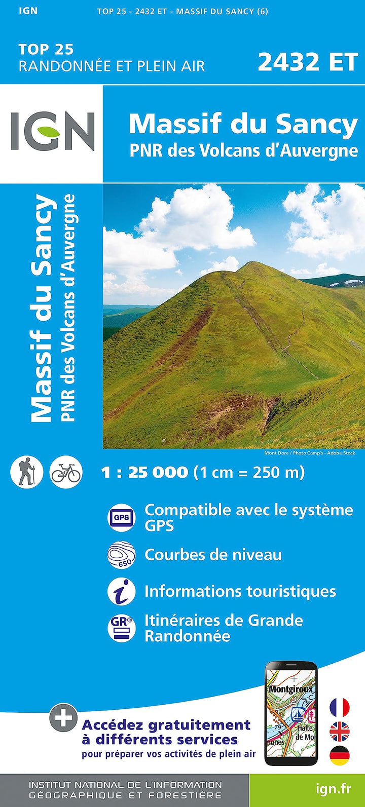 2432ET Massif du Sancy (TOP 25), Karte