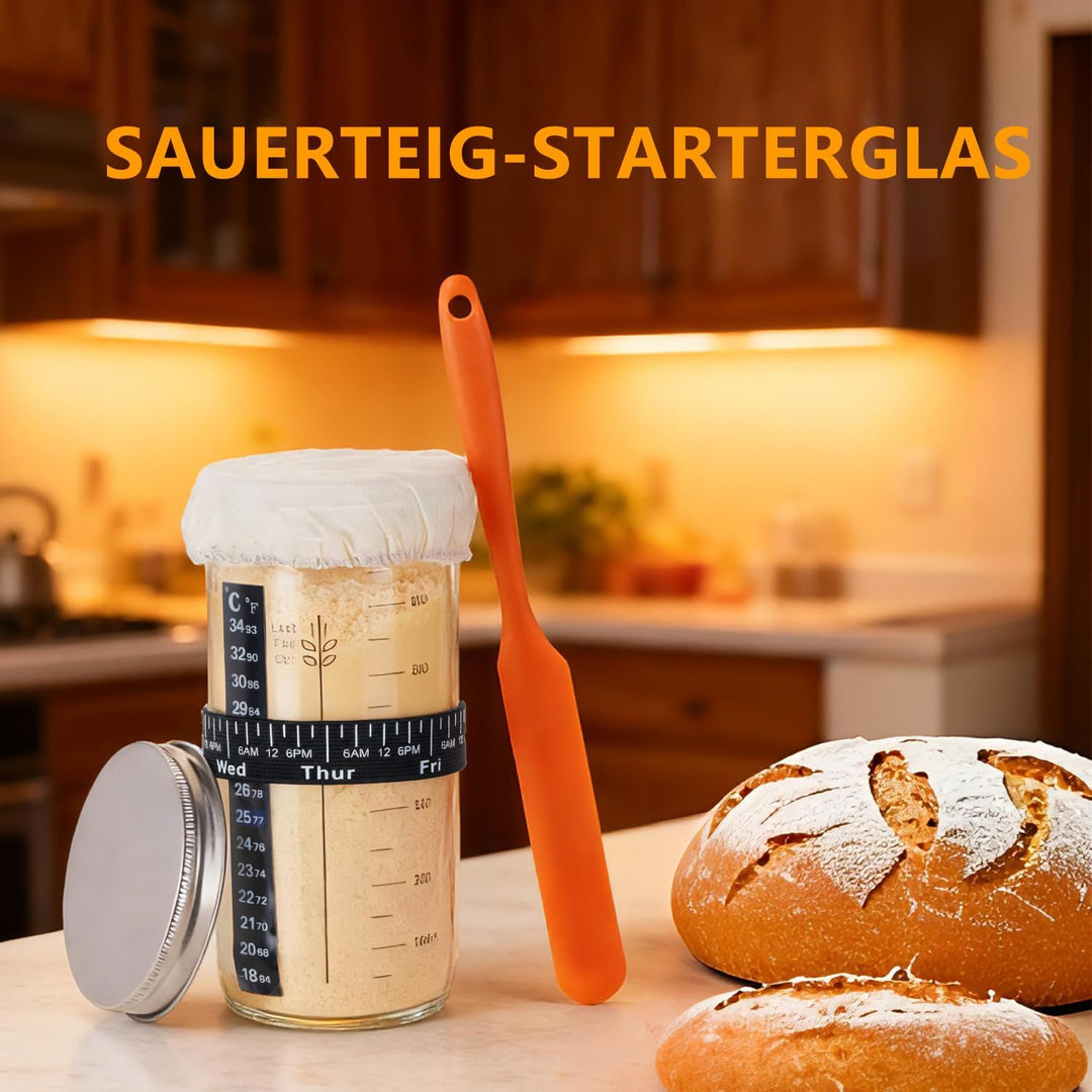 Gärkörbchen, Brotgärkorb-Set Für Sauerteig Starter Set, Gärkorb natürlichem Rattan, Sauerteig-Gärkor