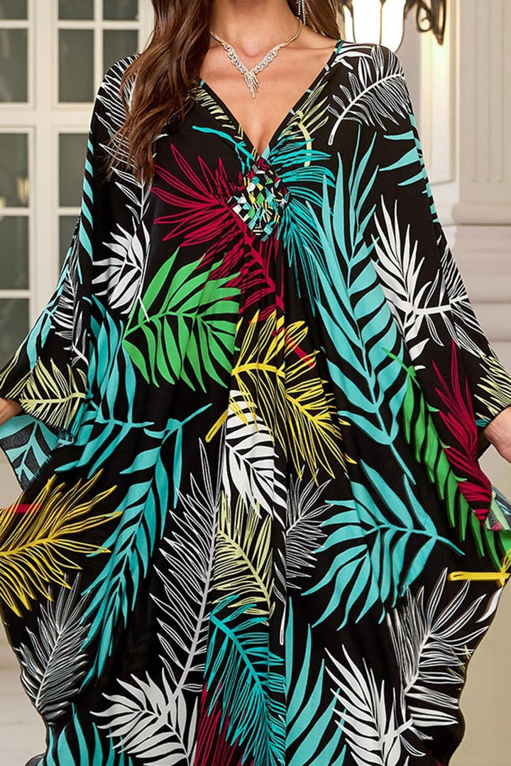Damen Langer Kaftan Bohemian Cardigan Strand Badeanzug Cover Up Kleid Plus Size Robe Einheitsgrösse