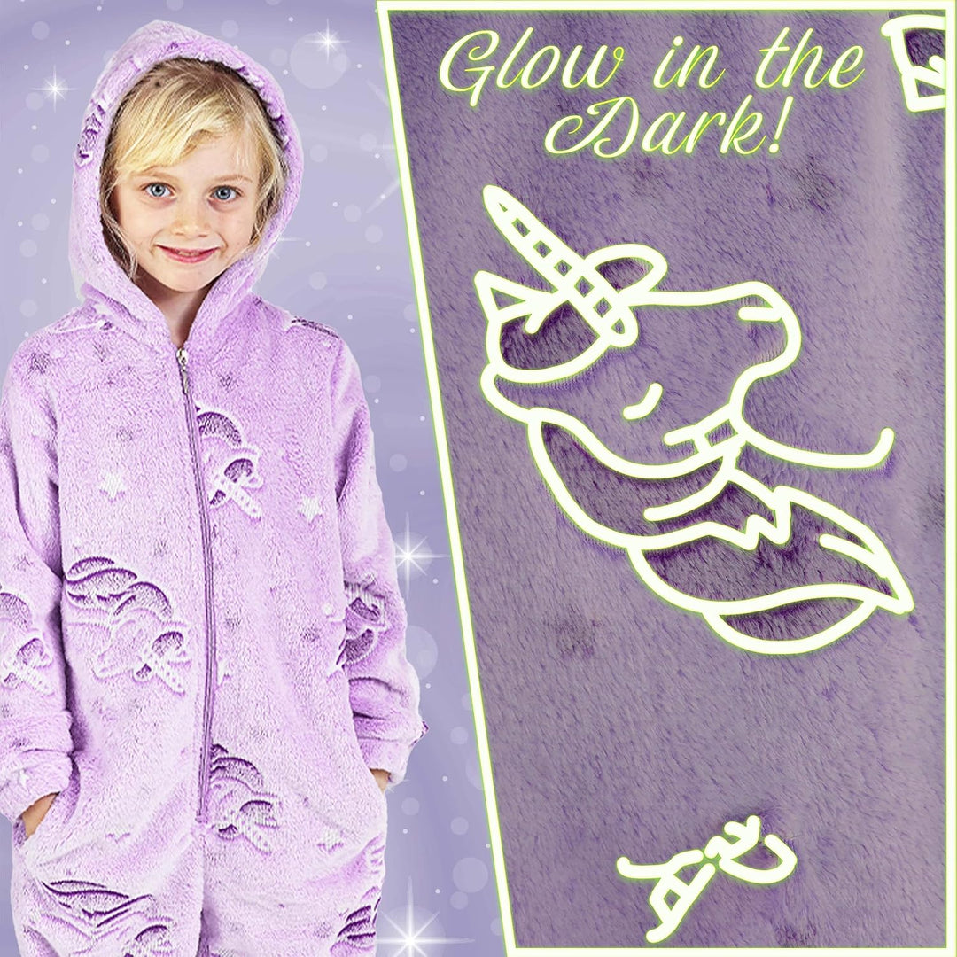 Jumpsuit Kinder Einteiler Fleece Overall Onesie Kinder Mädchen Jungen 4-14 Jahre, Lila
