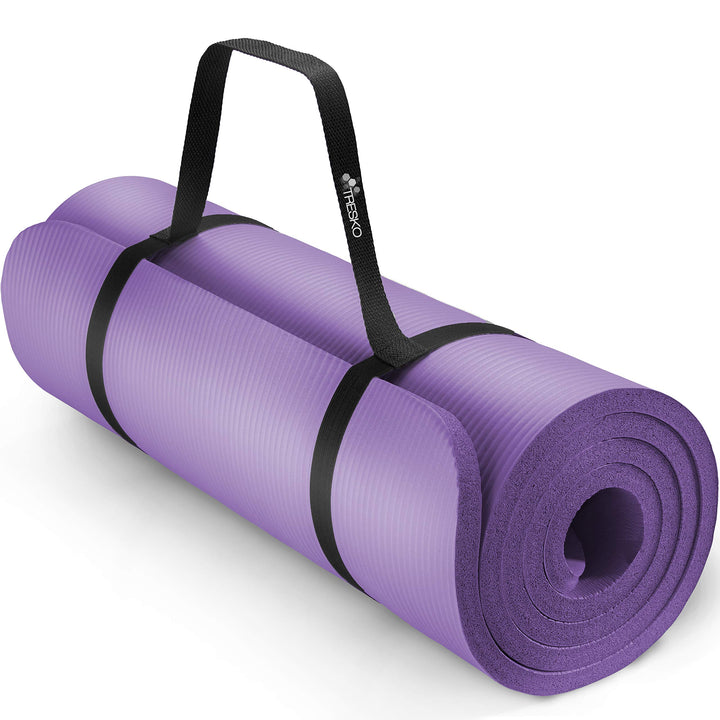 TRESKO Yogamatte Phthalatfrei - Gymnastikmatte rutschfest, Pilatesmatte Fitnessmatte mit Tragegurt,